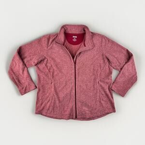 Duluth Trading Co Full Zip Fleece Jacket Women's 2XL Maroon Cozy Soft Outdoor